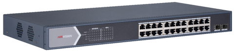 HIKVISION SWITCH,L2, UNMANAGED, 24 GIGABIT POE PORTS, 2 GIGABIT SFP UPLINK PORT, 802.3AF/AT, POE POWER BUDGET 225W