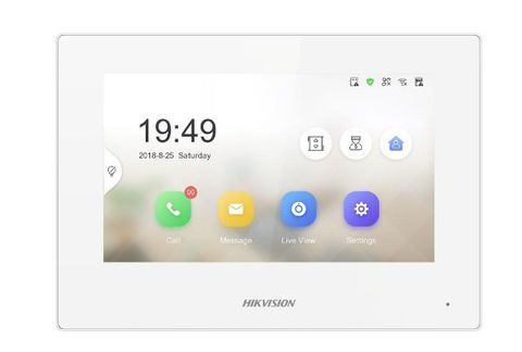 HIKVISION IP Intercom, GEN 2, 7" Colour Monitor, No SD Card, No APP Connection, POE, WHITE (6320)