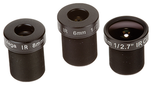 AXIS 5506-431 -  2 pieces each of 2.8 mm (F2.0), 6 mm (F1.6) and 8 mm (F1.6) Megapixel lenses with M12 thread