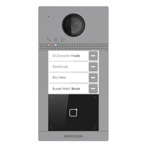 HIKVISION IP Intercom, GEN 2, Villa Door Station, 4 Button, WiFi, Mifare, Aluminium (8413)