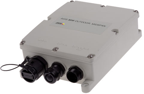 AXIS 01944-001 -  30 W Outdoor Midspan is an outdoor ready IP66-/IP67-rated midspan compliant with IEEE802.3af and 802.3at