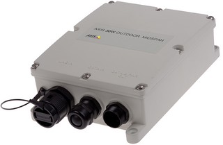 AXIS 01944-001 -  30 W Outdoor Midspan is an outdoor ready IP66-/IP67-rated midspan compliant with IEEE802.3af and 802.3at