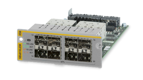 Allied Telesis 8 x 10G SFP+ expansion module for SBx81XLEM line card. 1 year NCP support (Start date is shipment date from ATI - Grace period 90 days)