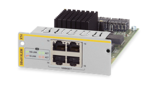 Allied Telesis 4 x 10G RJ-45 expansion module for SBx81XLEM line card. 1 year NCP support (Start date is shipment date from ATI - Grace period 90 days)