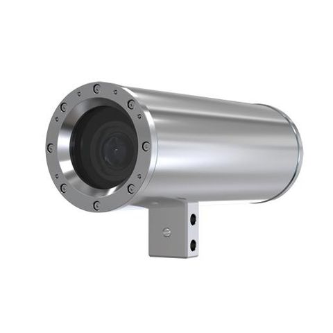 AXIS 01929-001 - Explosion-protected, PoE powered, 5 MP fixed network camera, ATEX/IECEx/EAC certified for hazardous locations.