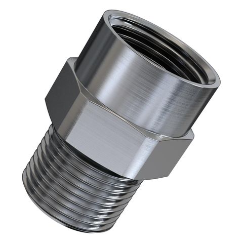 AXIS 02797-001 - Explosion-protection certified "Ex d" M20x1.5 to 1/2" NPT nickel-plated brass thread reduction adapter.