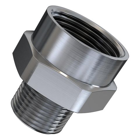 AXIS 02762-001 - Explosion-protection certified "Ex d" M20x1.5 to 3/4" NPT nickel-plated brass thread reduction adapter.