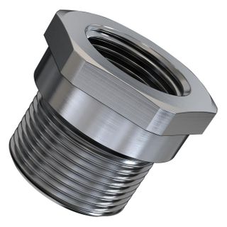 AXIS 02798-001 - Explosion-protection certified "Ex d" M25x1.5 to 3/4" NPT nickel-plated brass thread reduction adapter.
