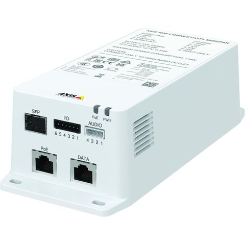 AXIS 02027-006 - AXIS TU8003 90 W Connectivity Midspan with portcast technology uses the camera�s IP address to provide seemingly camera-integrated audio and I/O connectivity.