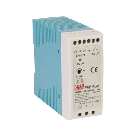 MEANWELL 24VDC, 1.7A SINGLE OUTPUT INDUSTRIAL DIN RAIL POWER SUPPLY UNIT (40W)
