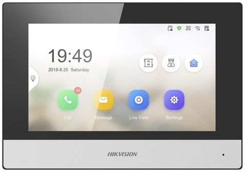 HIKVISION IP INTERCOM, GEN 2, 7" COLOUR MONITOR, WIFI, POE, BLACK (6320)