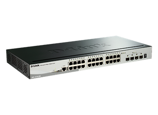 DLINK - 28-Port Gigabit SmartPro Stackable Switch with 24 RJ45 and 4 SFP+ 10G Ports