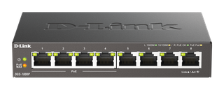 DLINK 8-Port Gigabit Unmanaged Switch, 68W PoE+ Budget via Ports 1-4 Only (Metal Housing)