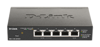 DLINK 5-Port Gigabit PoE-Powered Smart Managed Switch with 2 PoE pass-through ports