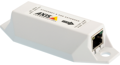 AXIS 5025-281 -  Power over Ethernet extender repeates the data signal and forward the PoE to the camera, PoE+ compliant it is compatible with all cameras