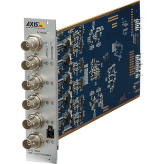 AXIS 5026-461 -  Ethernet over COAX blade (6ch) that enable use of COAX cables for PoE applications, supports IEEE802.3af/at