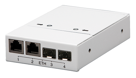 AXIS 5901-261 -  Four port media converter switch with 2 RJ45 ports and 2 SFP slots for optical fiber connection (SFP modules not inluded)