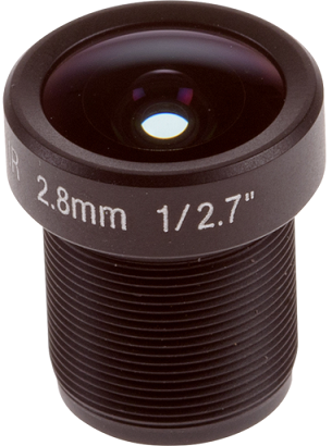 AXIS 01860-001 -  Megapixel lens 2.8 mm, F1.2 with M12 thread for  P39-R Series that provides 110 horizontal FOV and excellent low light performance