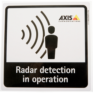 AXIS 01551-001 -  branded sticker showing a radar detection illustration