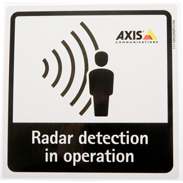 AXIS 01551-001 -  branded sticker showing a radar detection illustration