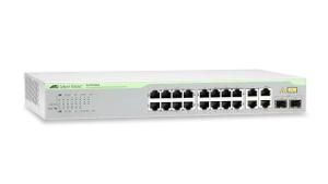 Allied Telesis WebSmart switch 16-port 10/100TX + 2 10/100/1000T + 2 SFP/1000T Combo Ports, AU Power Cord.