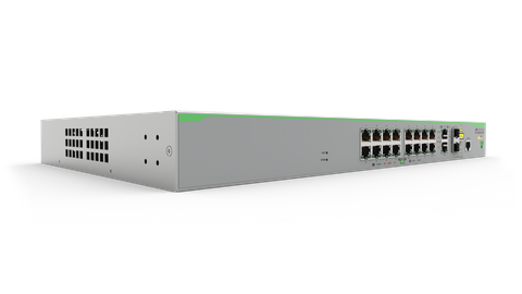 Allied Telesis Layer 3 Lite Managed Access Switch, 16x 10/100T PoE, 2x SFP uplinks, AU Power Cord.