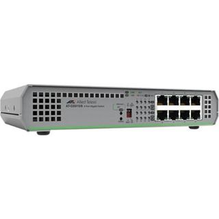 Allied Telesis 8 port 10/100/1000T unmanaged switch with internal PSU, AU Power Cord.