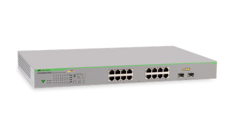 Allied Telesis WebSmart switch 16 port 10/100/1000TX + 2 SFP Combo ports, AU Power Cord.