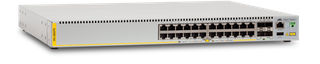 Allied Telesis High availability video surveillance switch, 24-port 10/100/1000BASE-T stackable PoE+ switch with 4 SFP+ ports and 2 power supply bays (PSUs not included). 1 year NCP support (Start date is shipment date from ATI - Grace period 90 days)