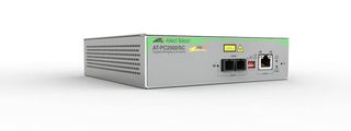 Allied Telesis Media converting 2-port Gigabit switch, 10/100/1000T POE+ to 1000X (SC), TAA compliant