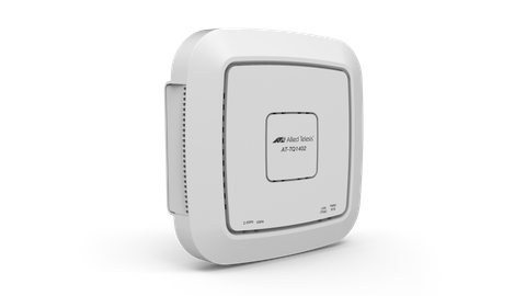 Allied Telesis IEEE 802.11ac Wave2 wireless access point with dual-band radios and embedded antenna. AC power adapter not included.