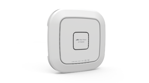 Allied Telesis IEEE 802.11ac Wave2 wireless access point with tri-band radios and embedded antenna. AC power adapter not included.