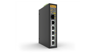 Allied Telesis Industrial unmanaged PoE+ switch, 4 x 10/100/1000TX PoE+ ports , 1 x 10/100/1000TX ports and 1 x 100/1000X SFP combo, DC power supplies