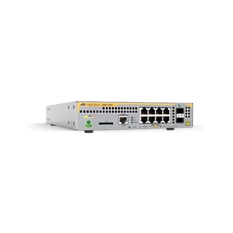 Allied Telesis L2+ switch with 8 x 10/100/1000T PoE ports and 2 x 100/1000X SFP ports, AU Power Cord. 1 year NCP support (Start date is shipment date from ATI - Grace period 90 days)