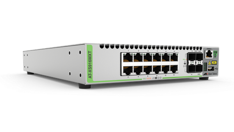 Allied Telesis 16-port 10G stackable L3 switch with 12 x 10G/1G RJ-45 ports and 4 x 10G/1G SFP+ ports, AU Power Cord.