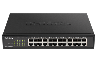 DLINK 24-Port Gigabit Smart Managed Switch with 12 PoE+ ports. PoE budget 100W.