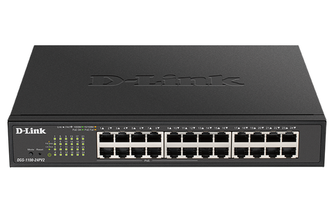 DLINK 24-Port Gigabit Smart Managed Switch with 12 PoE+ ports. PoE budget 100W.