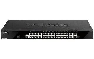 DLINK 28-Port Gigabit Smart Managed Stackable Switch with 24 1000Base-T, 2 10GBase-T and 2 SFP+ Ports.