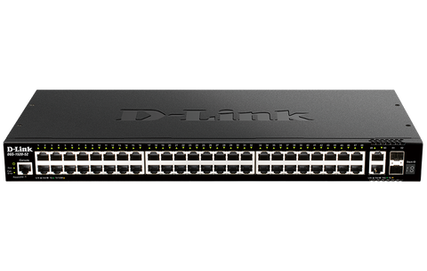 DLINK 52-Port Gigabit Smart Managed Stackable Switch with 48 1000Base-T, 2 10GBase-T and 2 SFP+ Ports.