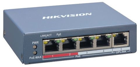 HIKVISION SWITCH 4 POE PORTS, 100M UPLINK, 60W, SMART MANAGED (3E1105P)