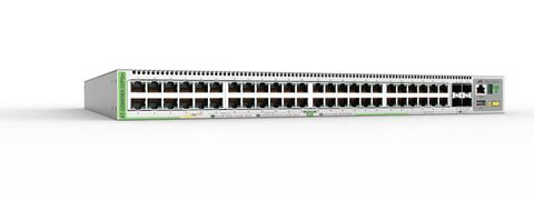 Allied Telesis 40-port 10/100/1000-T PoE+ & 8-port 100M/1G/2.5G/5G-T PoE+ stackable L3 switch, 4x SFP+ Ports and a single fixed PSU, AU Power Cord