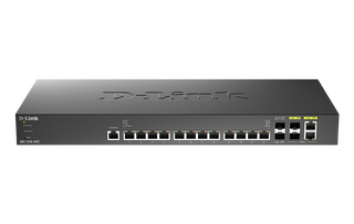 DLINK 10 Gigabit Ethernet Smart Managed Switches,12 x 10GBASE-T ports,2 x SFP+ ports, 2 x 10GBASE-T/SFP+ combo ports