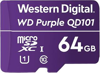 WD Purple 64GB MicroSDXC Card 24/7 -25C to 85C Weather & Humidity Resistant for Surveillance IP Cameras