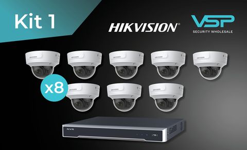 HIKVISION 1 x 8 Channel NVR + 8 x 2765G1 Dome, 6MP