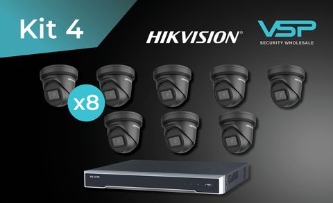 HIKVISION 1 x 8 Channel NVR + 8 x 2385G1 Turret, 8MP,2.8mm,BLACK