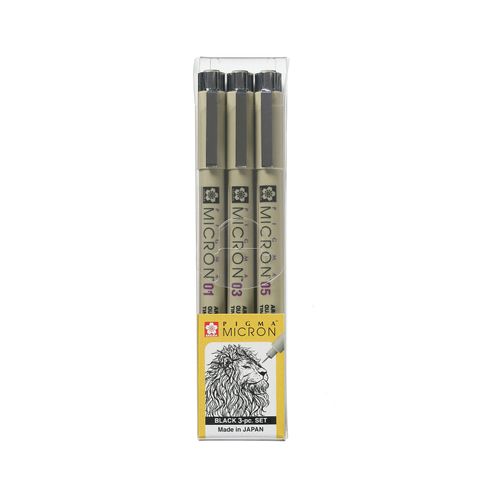 Sakura Pigma Micron 3pc Set Black 01,03,05