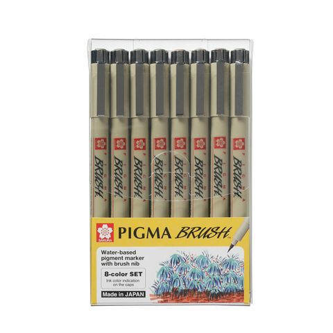 Sakura Pigma Brush Pen 8pc Colour Set