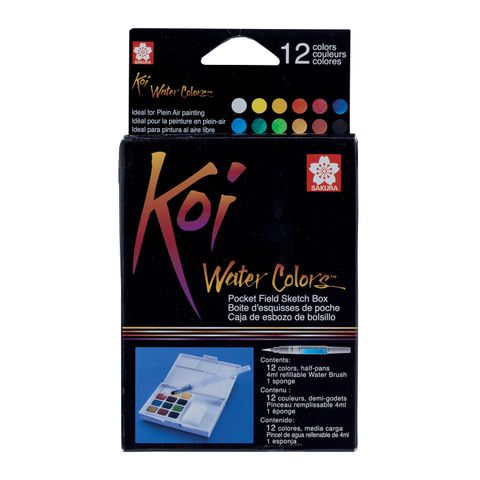 Koi Water colours Pocket Box 12 Colour + Waterbrush