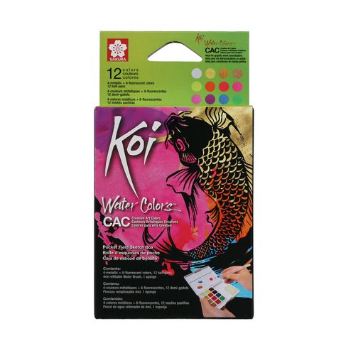 Koi Water colours Pocket Box Creative Art 12-Colour