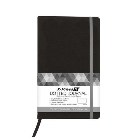 X-Press It Dotted Journal Black A5